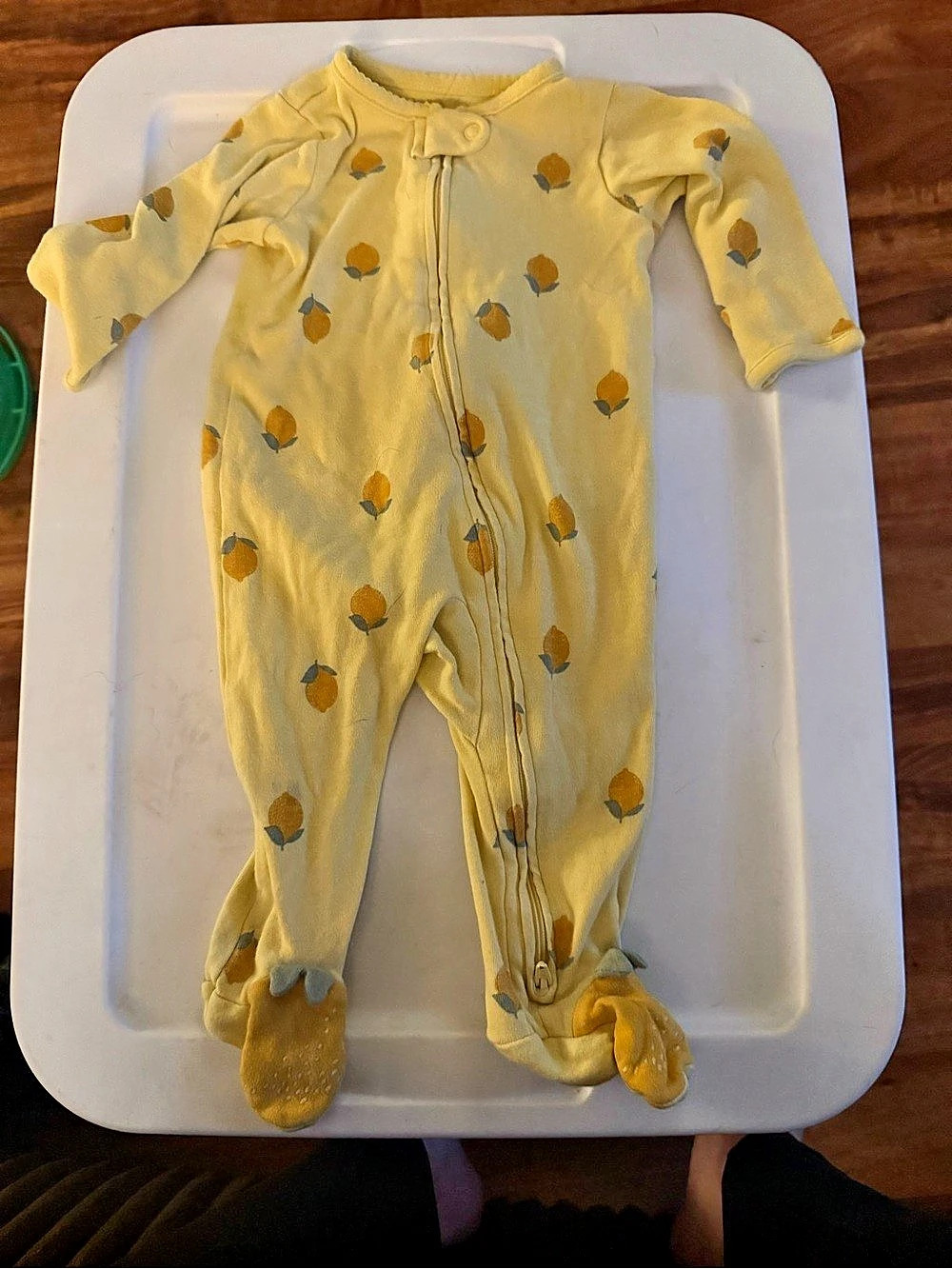 Lemons Zippy One-Piece Pajama Yellow Footie